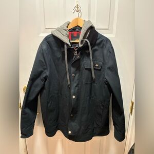 Dickies Men's Black insulated Jacket with removable hood.  Size XL